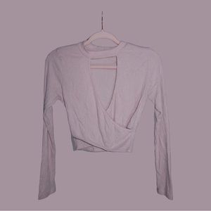 Solid V-Neck Long Sleeve T-Shirt
